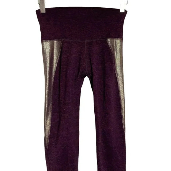 Aerie chill play move S maroon with metallic side leggings - Picture 4 of 8